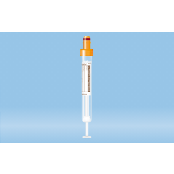 S-Monovette® Lithium Heparin Gel+, 4.9 ml, Cap Orange, (LxØ): 90 x 13 mm, with Paper Label