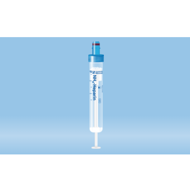 S-Monovette® Ammonium Heparin, 7.5 ml, Cap Blue, (LxØ): 92 x 15 mm, With Plastic Label