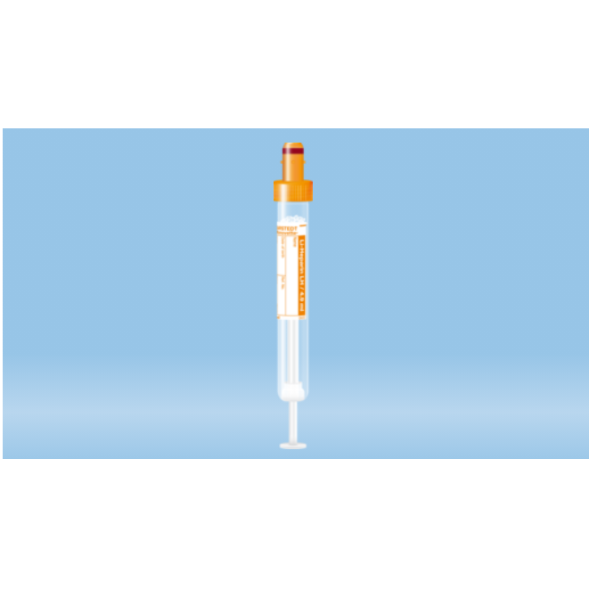 S-Monovette® Lithium Heparin, 4.9 ml, Cap Orange, (LxØ): 90 x 13 mm, With Paper Label