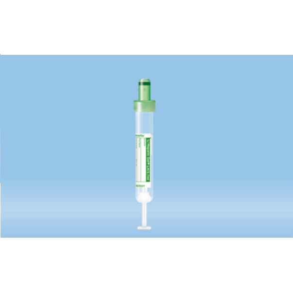 S-Monovette® Lithium Heparin Gel+, 2.7 ml, Cap Green, (LxØ): 75 x 13 mm, With Paper Label