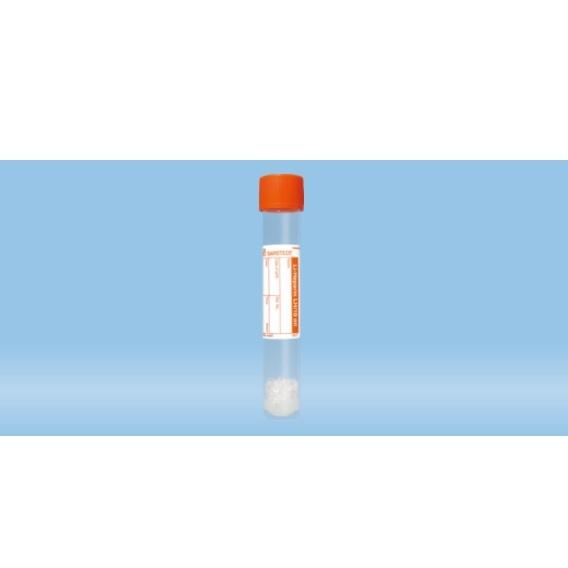 Sarstedt™ Sample Tube, Lithium Heparin, 10 ml, Cap Orange, (LxØ): 101 x 16.5 mm, With Paper Label