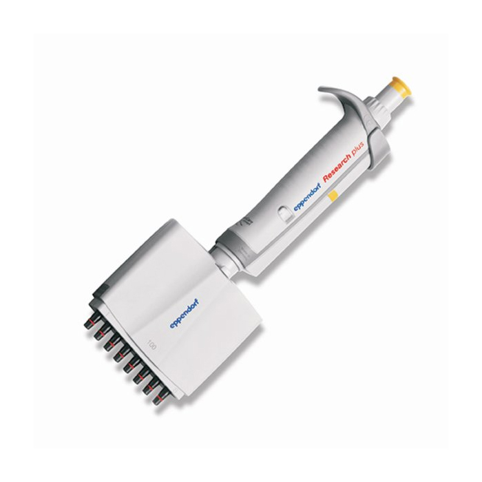 Eppendorf Research® plus, 8-channel, variable, incl. epT.I.P.S.® Box 2.0, 10 – 100 µL, yellow