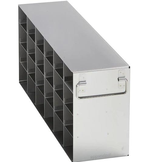 Eppendorf Freezer Rack: CryoCube® F440/ F570 series, CryoCube® F740 series (5-compartment, compartment 1-4), Premium U410, HEF® U410, DWP (53 mm), side access, stainless steel