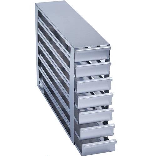 Eppendorf Freezer Rack: CryoCube® F740 series (3-compartment, Standard), Innova® U360, U535, 2 in/53 mm, drawer, stainless steel