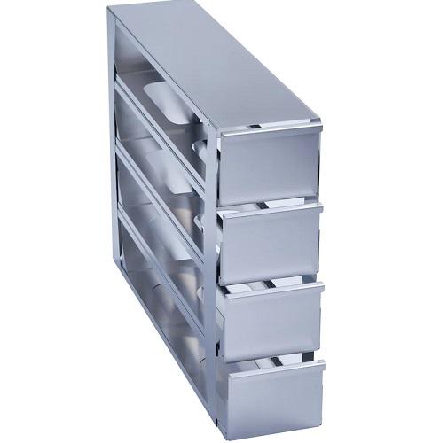 Eppendorf Freezer Rack: CryoCube® F740 series (3-compartment, MAX), 4 in/102 mm, drawer, stainless steel