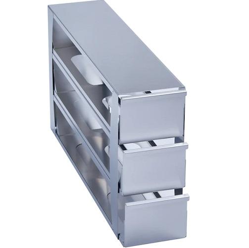 Eppendorf Freezer Rack: CryoCube® F740 series (5-compartment, MAX for 5th comp.), 4 in/102 mm, drawer, stainless steel