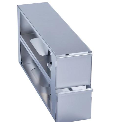 Eppendorf Freezer Rack: CryoCube® F740 series (5-compartment, MAX for 5th comp.), 5 in/127 mm, drawer, stainless steel
