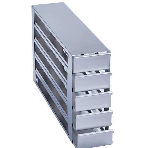 Eppendorf Freezer Rack: CryoCube® F740 series (5-compartment, MAX for 5th comp.), 2.5 in/64 mm, drawer, stainless steel