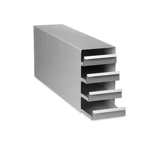 Eppendorf Upright freezer rack: U410 series, CryoCube® F440/ F570 series, CryoCube® F740 series (5-compartment), 16 boxes per rack, 2 in/53 mm, drawer, aluminum