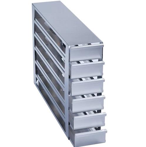Eppendorf Freezer Rack: CryoCube® F740 series (3-compartment, Standard), Innova® U360, U535, 2.5 in/64 mm, drawer, stainless steel