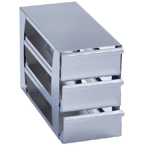 Eppendorf Freezer Rack: Innova® U101, CryoCube® F101h, 3 in/76 mm, drawer, stainless steel
