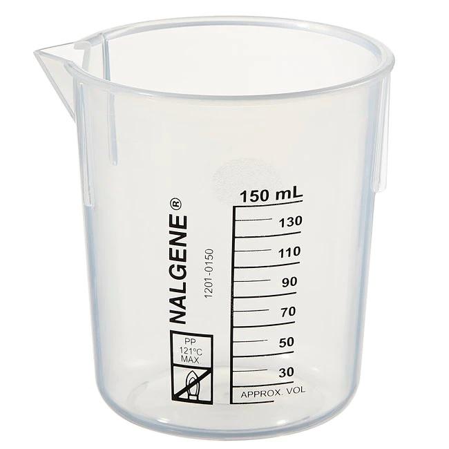 Nalgene™ Polypropylene Griffin Low-Form Plastic Beakers, 150 mL, Case of 48