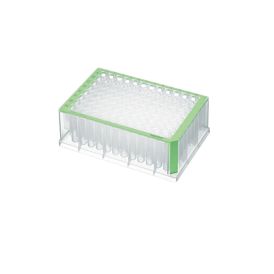 Eppendorf Deepwell Plate 96/1000 µL, wells clear, 1,000 µL, PCR clean, green, 20 plates (5 bags × 4 plates)
