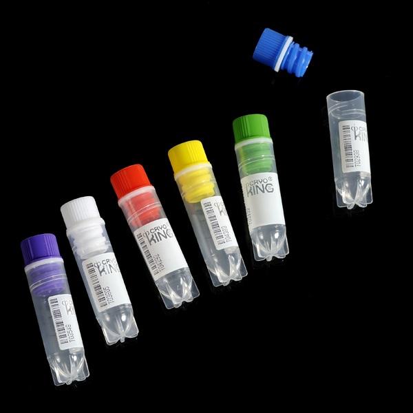 BIOLOGIX™ Internal Thread Cryovials With Multi Codes, Sterile, Self-Standing, Purple, 2.0 ml