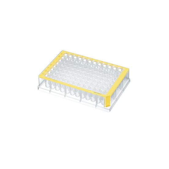 Eppendorf Deepwell Plate 96/500 µL, Protein LoBind®, wells colorless, 500 µL, PCR clean, yellow, 40 plates (5 bags × 8 plates)