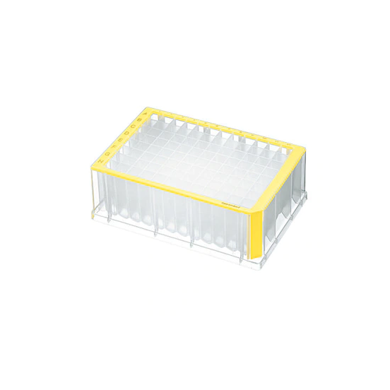 Eppendorf Deepwell Plate 96/2000 µL, wells clear, 2,000 µL, PCR clean, yellow, 20 plates (5 bags × 4 plates)
