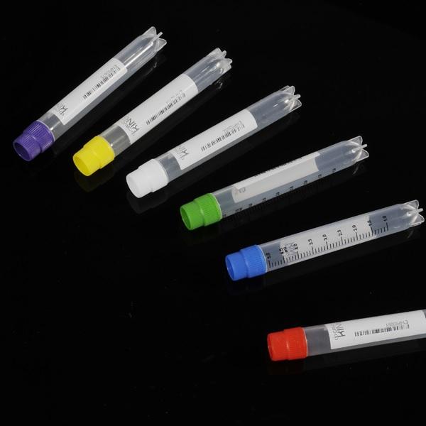 BIOLOGIX™ External Thread Cryovials With Multi Codes, Sterile, Self-Standing, Red, 5.0 ml