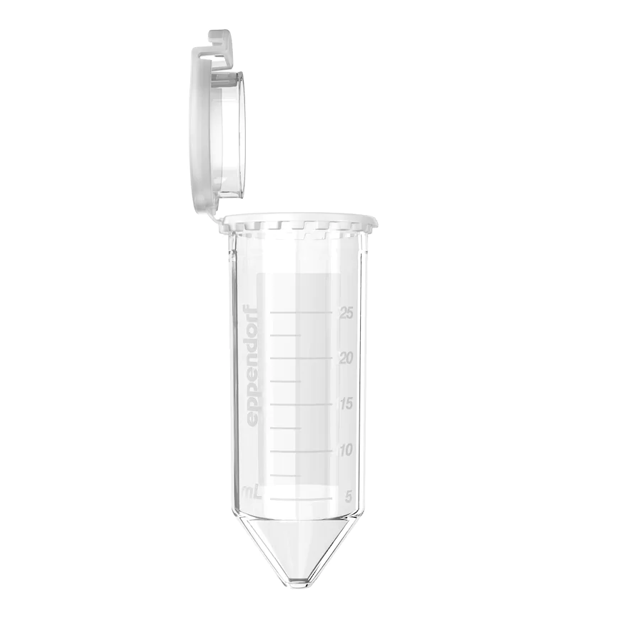 Eppendorf Conical Tubes 25 mL with SnapTec® cap, 25 mL, Eppendorf Quality™, colorless, 200 tubes (5 bags × 40 tubes)