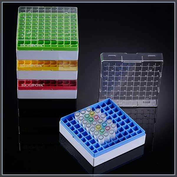 BIOLOGIX™ PC Cryongeic Boxes, 81-well, Assorted Colors, 2 in