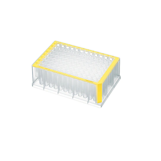 Eppendorf Deepwell Plate 96/1000 µL, wells clear, 1,000 µL, sterile, yellow, 20 plates (5 bags × 4 plates)