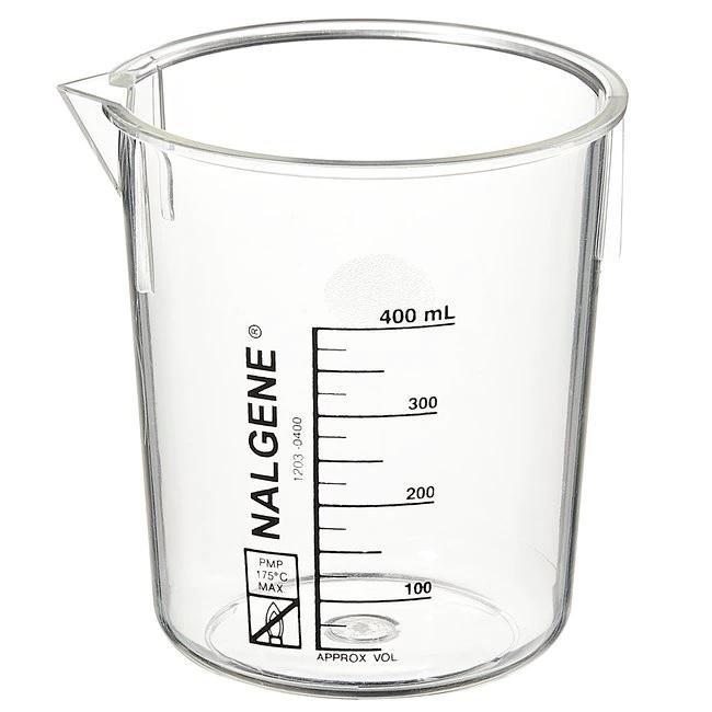 Nalgene™ PMP Griffin Low-Form Plastic Beakers, 400 mL, Pack of 6