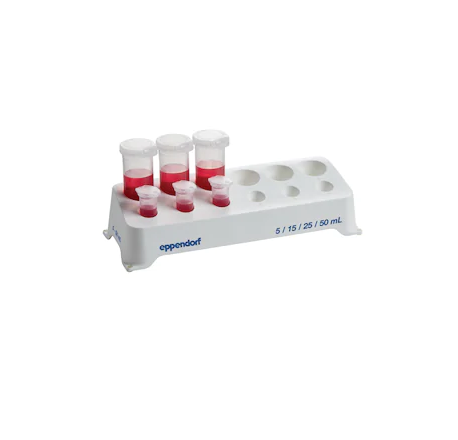 Eppendorf Tube Rack, 12 positions, 6 for 5.0 mL and 15 mL tubes and 6 for 25 mL and 50 mL tubes, polypropylene, numbered positions, autoclavable, 2 pcs