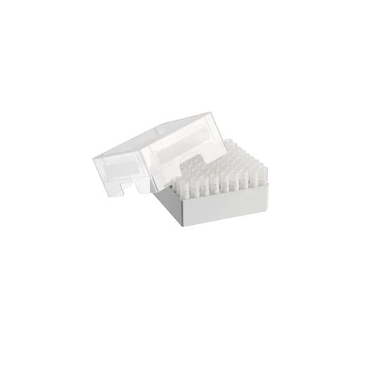 Eppendorf Storage Box 9 × 9, freezer box, for 81 screw cap (cryog.) tubes 3 mL, 2 pcs., height 76 mm, 3 in, polypropylene, for freezing to -86 °C, autoclavable, with lid