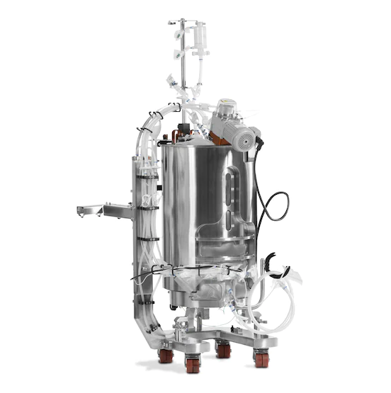 Single-Use Bioreactor (SUB), Thermo Scientific™ HyPerforma™, 5:1, 304 stainless steel, jacketed, with AC motor and load cells, 100 L, no E-Box