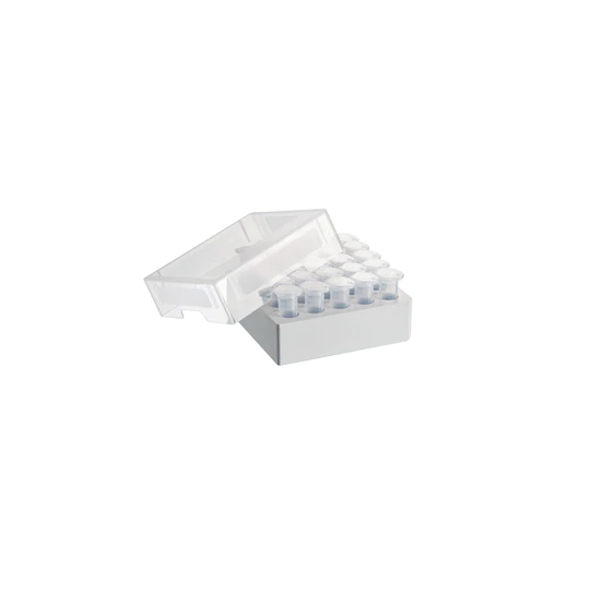 Eppendorf Storage Box 5 × 5, freezer box, for 25 tubes 5 mL, 4 pcs., height 64 mm, 2.5 in, polypropylene, for freezing to -86 °C, autoclavable, with lid