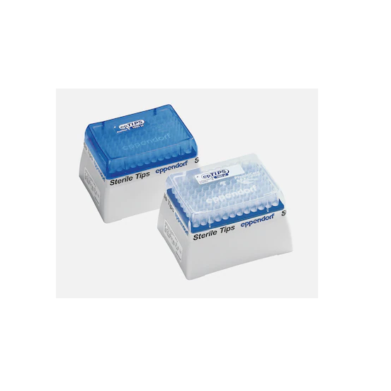 ep Dualfilter T.I.P.S.® LoRetention®, PCR clean and sterile, 50 – 1,000 µL, 76 mm, blue, colorless tips, 960 tips (10 racks × 96 tips)