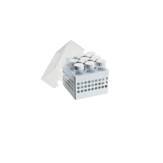 Eppendorf Storage Box 3 × 3, freezer box, for 9 tubes 50 mL and 4 tubes 15 mL, 2 pcs., height 127 mm, 5 in, polypropylene, for freezing to -86 °C, autoclavable, with lid